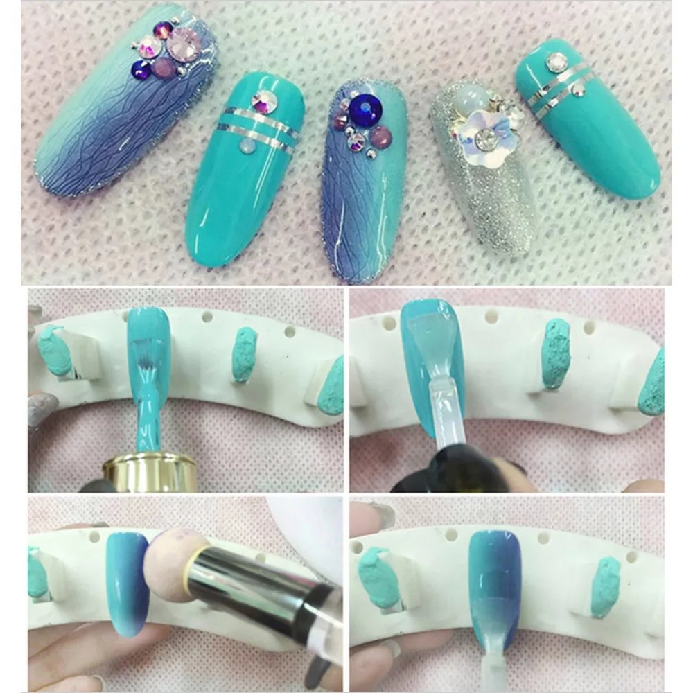 Губка для нейл арта Monja с 2 головками градиентная кисть акриловый Гель лак Плавная