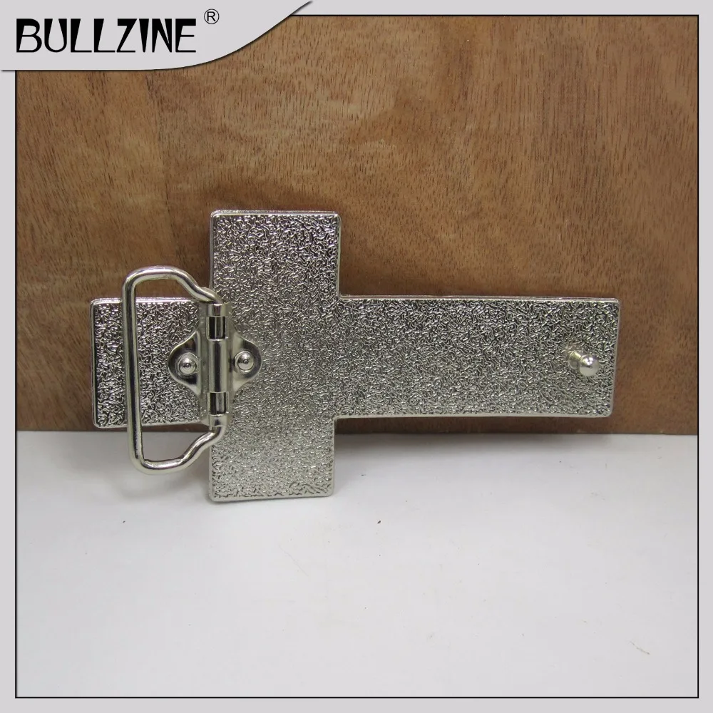 Bullzine оптовая продажа крест ремень пряжка с серебряной отделкой FP 02996 подходит для