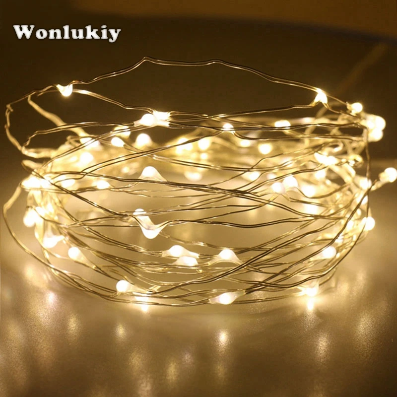 Wonlukiy DC12V Led Fairy String Light 5 M 50 Водонепроницаемый на открытом воздухе серебристо