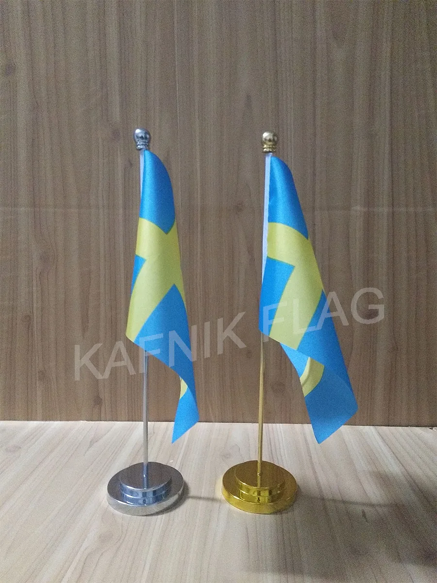 Кафник Швеция для офисного стола настольный флаг с золотом или серебром