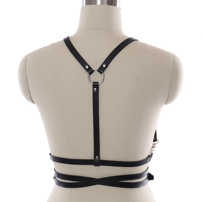 

Fashion Leather Adjustable Siamese Harness Full Body Punk Strap Cage with Garter Holiday Apparel Sexy Underwear Dance