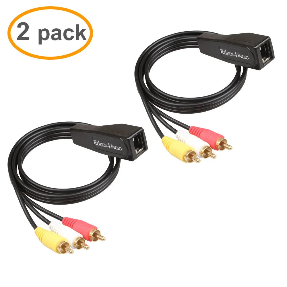 Удлинитель Relper Lineso 50 м 3RCA 2 упаковки 3 RCA в RJ45 Balun компонентный для видео и аудио