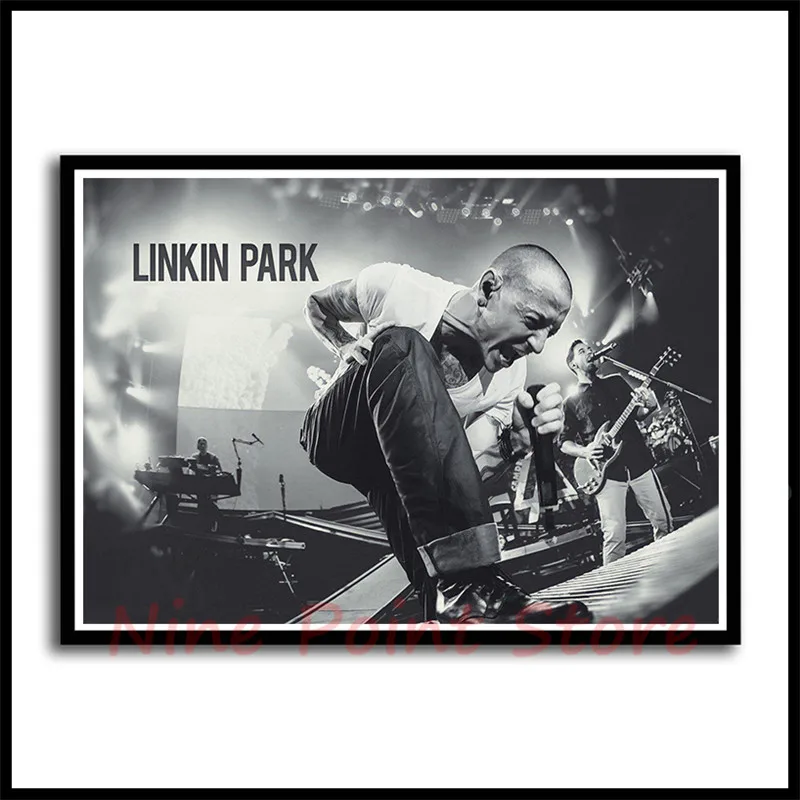 Рок-Группа Linkin Park с белым покрытием бумажные плакаты постер для бара/Кафе Ретро плакат декоративной живописи бескаркасные