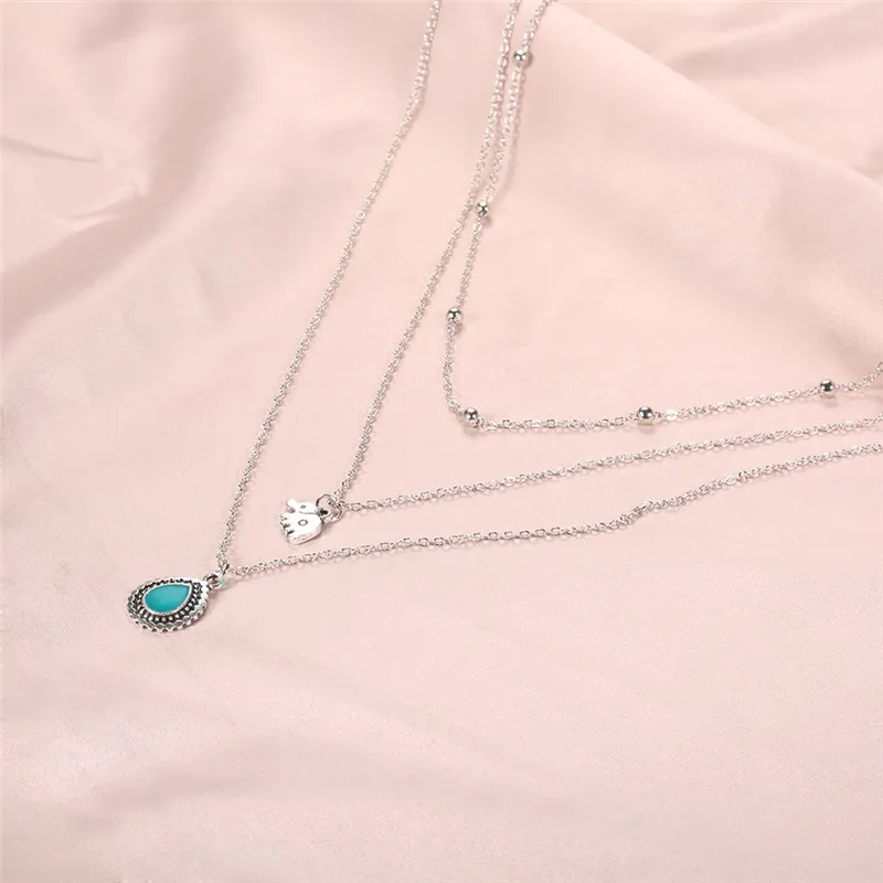 Boho ювелирный многослойный колье ожерелье s для женщин Мода слон Кулон Винтаж колье кисточки чокер, ожерелье, украшение