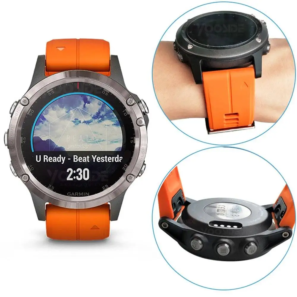 YOOSIDE Fenix 6X браслет 26 мм Quick Fit силиконовые спортивные водонепроницаемые часы ремешок для Garmin Fenix 5X5X Plus/Fenix 3 HR