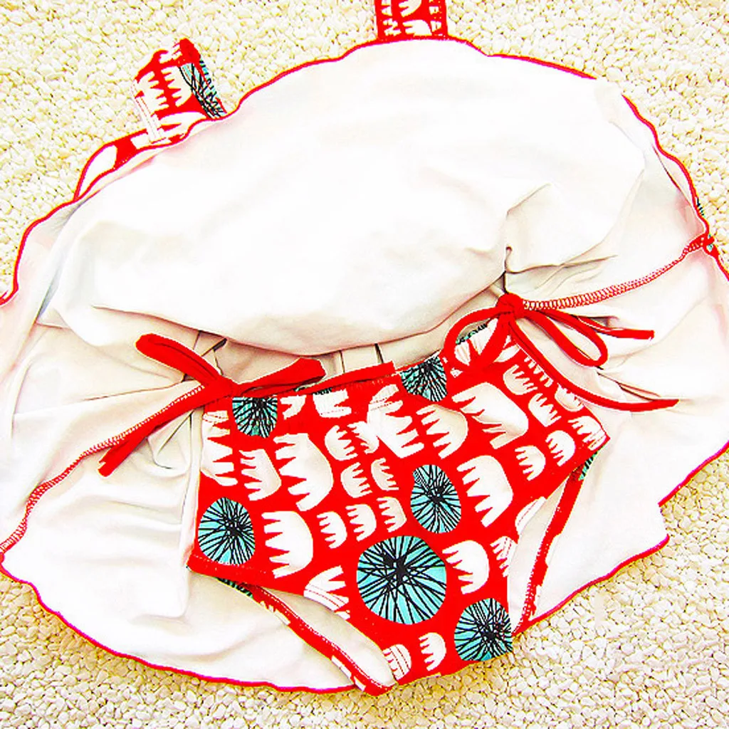 SAGACE/купальник бикини с рюшами для маленьких девочек Комплекты купальных