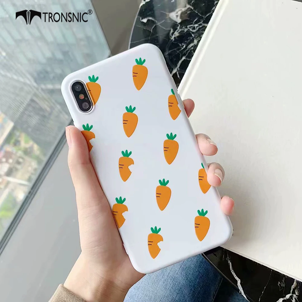 Чехол TRONSNIC для телефона с морковкой iPhone X XS MAX XR прозрачный Забавный матовый