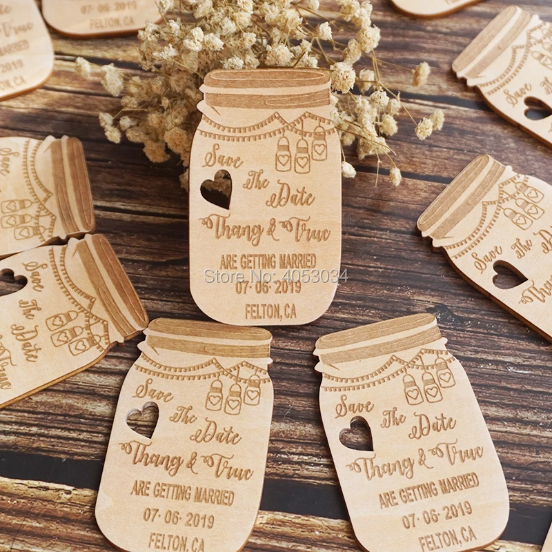 Сэкономьте свидание | Каменная банка Магнит Свадебное приглашение Изготовление