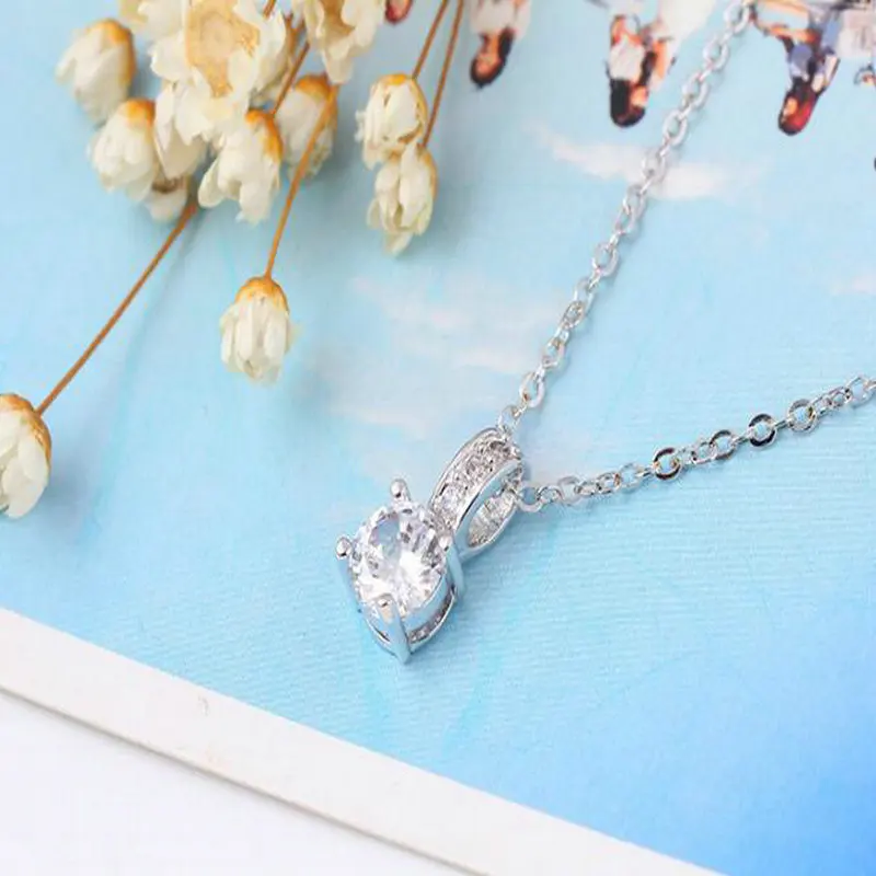 Мода Женщины Подвеска Четыре Слово Циркон ожерелье Одежда Аксессуары|f pendant|word
