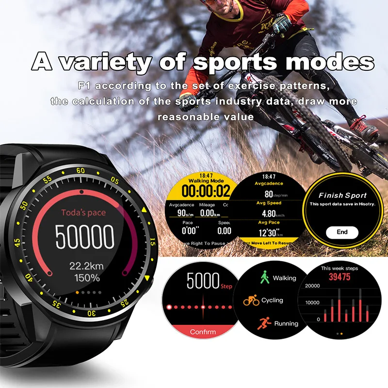 Спортивные Смарт часы Imosi F1 с GPS камерой поддержкой секундомера Bluetooth наручные SIM