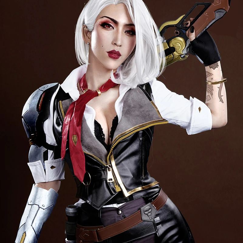 Overwatch Hero Эш Косплей Костюм Предварительно Заказ ковбой полный комплект для
