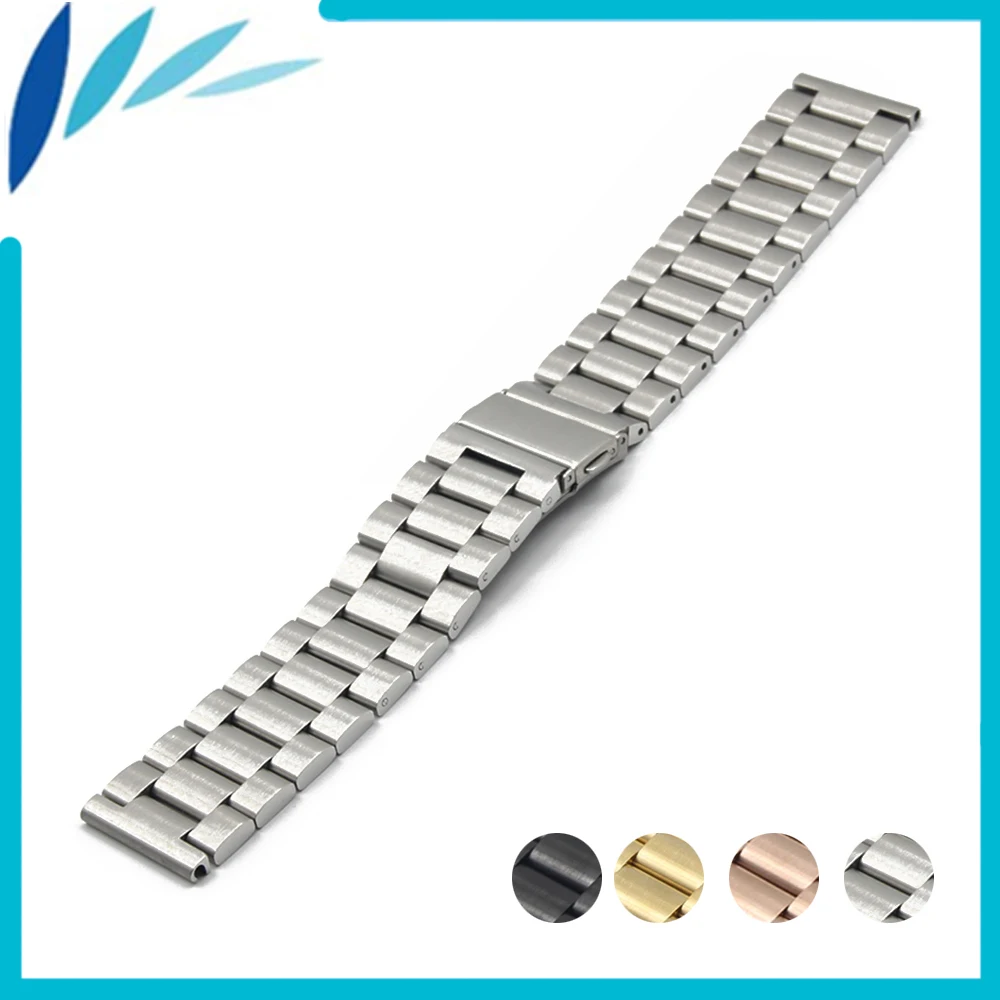 

Stainless Steel Watch Band 18mm 20mm 22mm 23mm 24mm 26mm for Armani Folding Clasp Strap Quick Release Loop Belt Bracelet Black