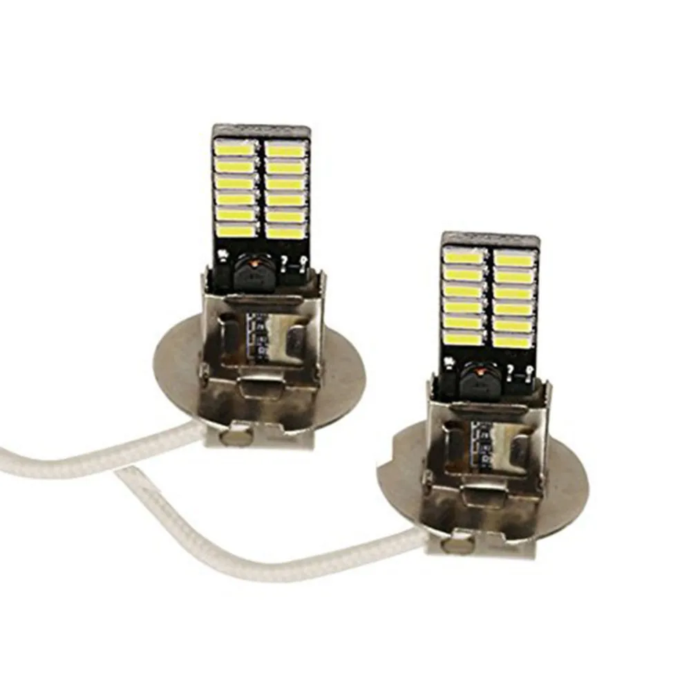 2x12V H3 белый 6500K 24 SMD 4014 светодиодный высокое Мощность лампы DRL Противотуманные