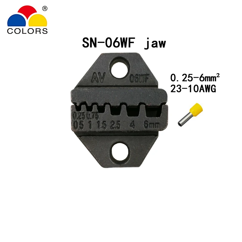 Цвета SN-06WF 0 25-6 мм2 24-10AWG обжимные плоскогубцы Европейский стиль для трубчатого