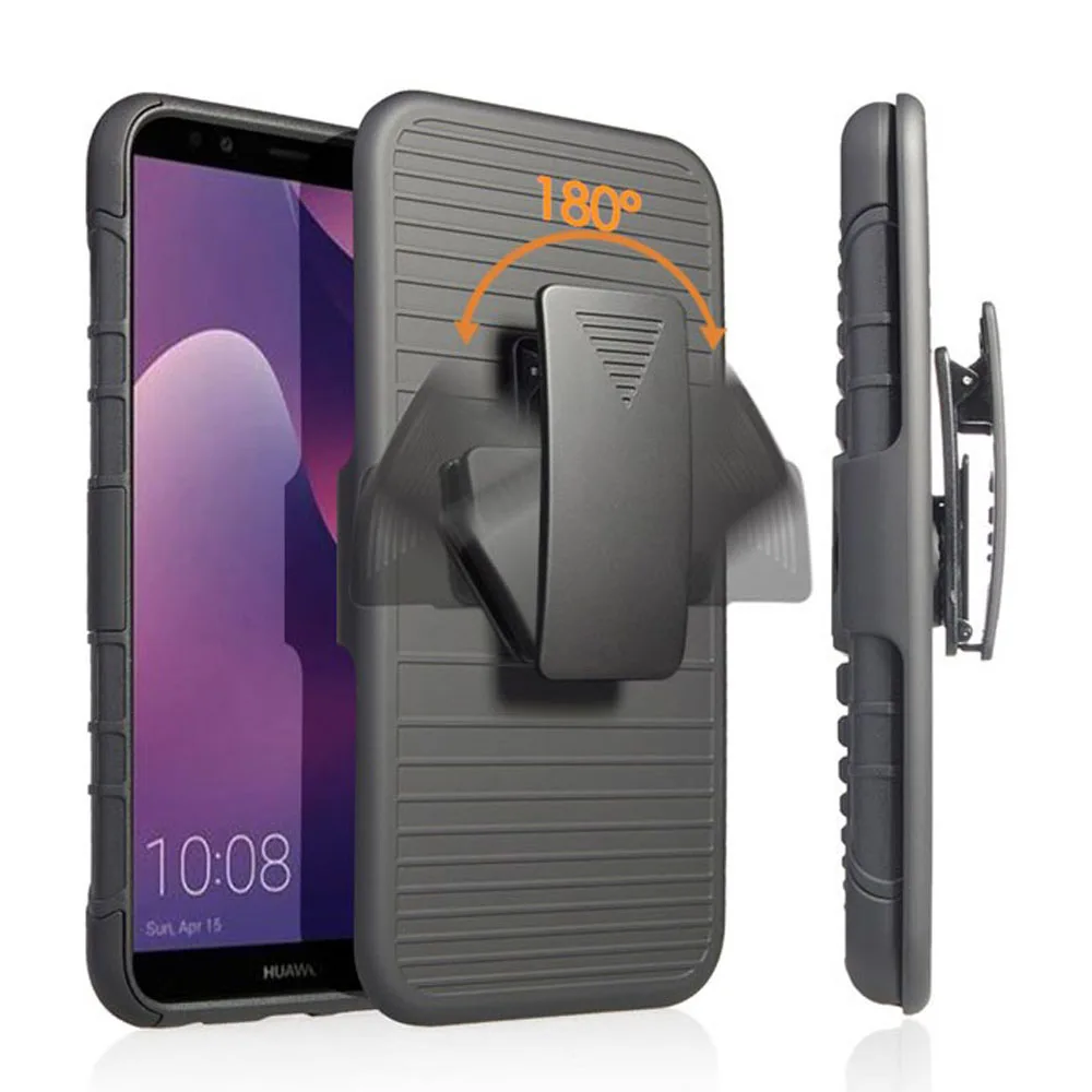 Для Huawei Y7 2018 Магнитный гибридный защитный чехол с кольцом Стенд для ремня