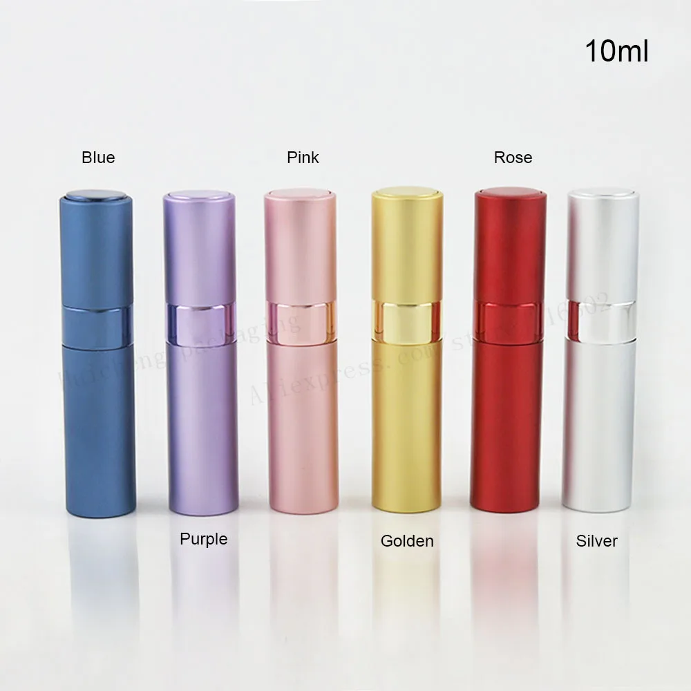 200 x 10ml Twist Portable For Travel Aluminum Glass Perfume Bottle With Spray 1/3oz Empty Cosmetic Containers | Красота и здоровье