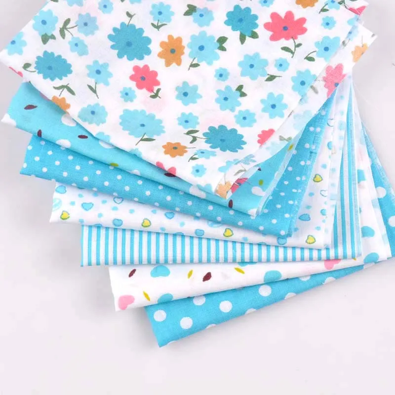 Смешанная ткань в голубую точку стиле пэчворк для шитья сделай сам детей