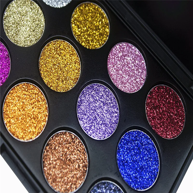2 шик 12 Цвет нажатии блеск палитра теней Радуга алмаз глаз Shdow макияж Shimmer Smokey Eyes