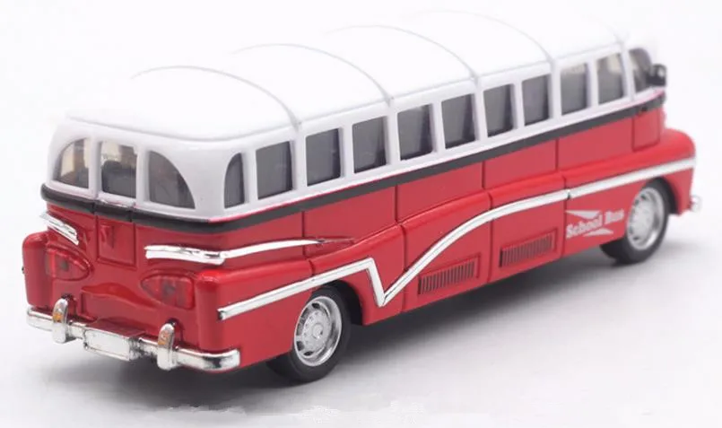 1:28 школьный автобус из сплава высокая модель винтажного автобуса игрушечные