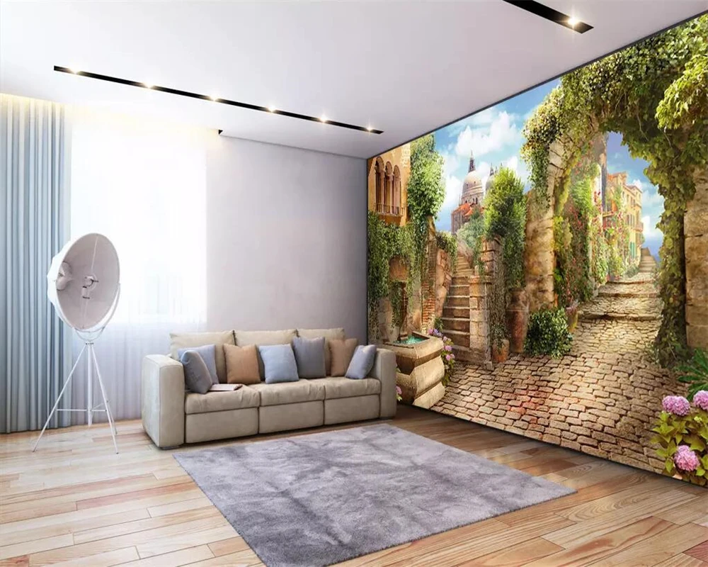 Beibehang обои на заказ Фото со сверхвысоким разрешением ultra HD, аллея уличные декорации 3d фон стены гостиной Декор, Настенные обои