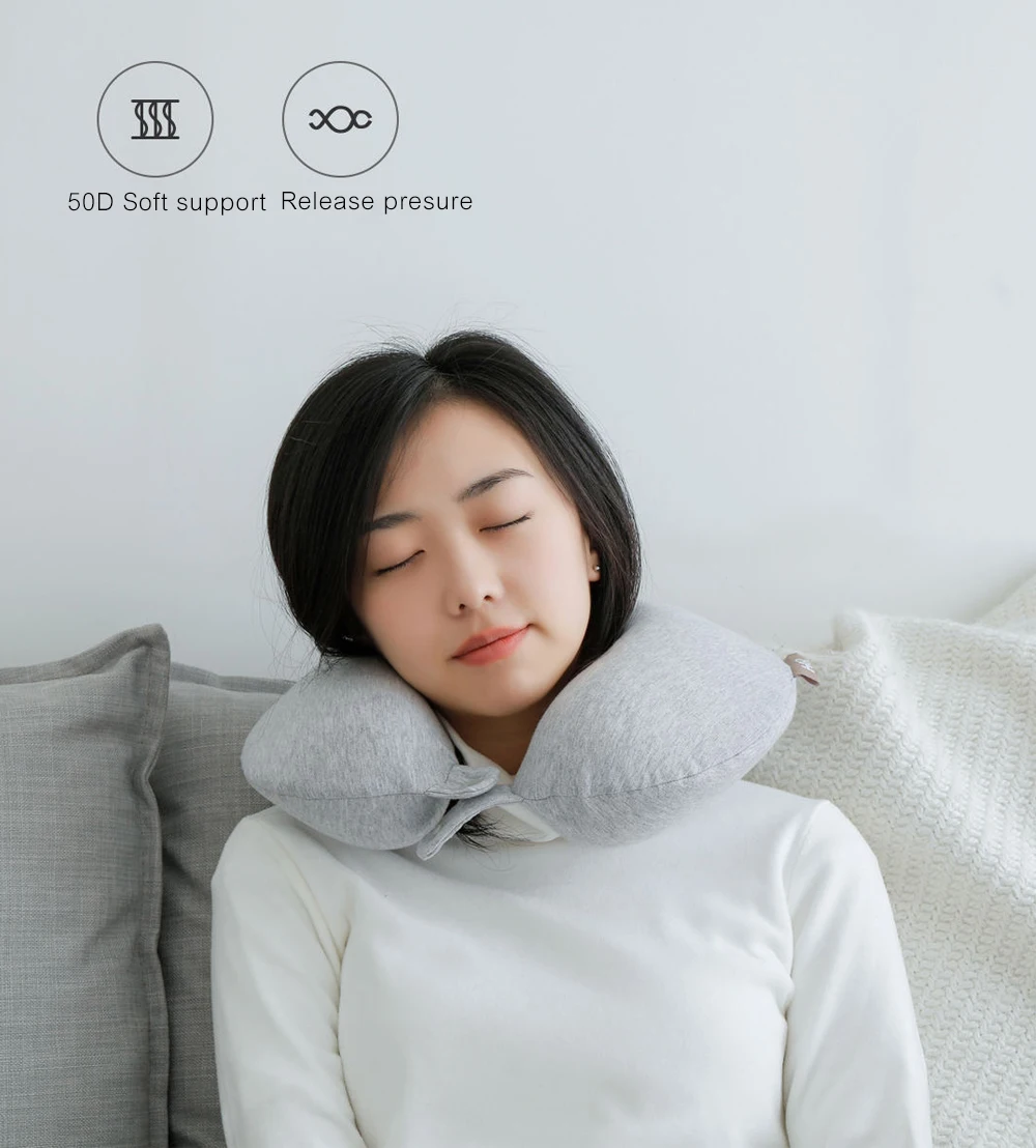 Xiaomi Mijia 8H u-образная подушка для шеи с эффектом памяти Антибактериальная переносная подушка для путешествий 8H подушка для обеда