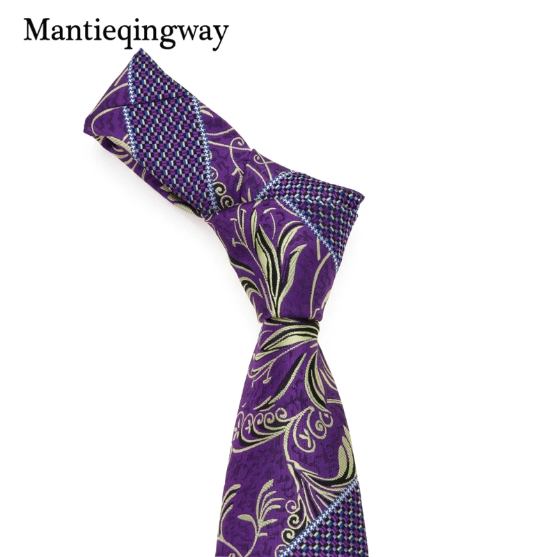 Mantieqingway темно-фиолетовый Цветочный платок запонки Kravat наборы жаккард 8,5 см широкий галстук карман Прямоугольные Запонки Набор