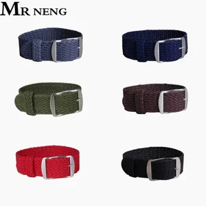 1 шт. нейлоновый Плетеный ремешок для часов MR NENG, ремешок для часов 20 мм 22 мм для часов Perlon черного и темно-синего цвета, 14 16 18 мм