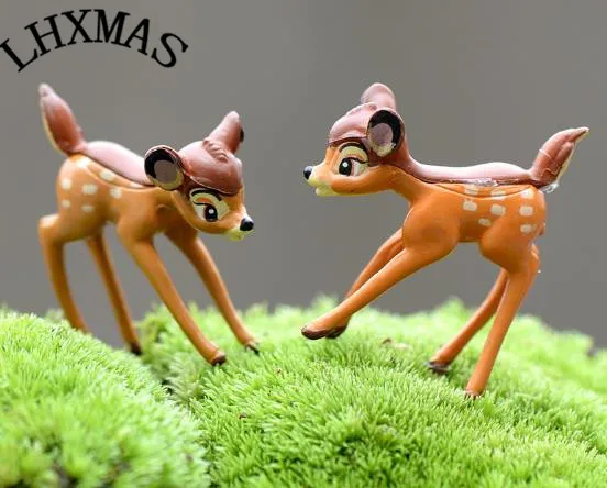 2 шт./лот миниатюрные садовые Статуэтки из ПВХ Deers домашний декор аниме Кукольный