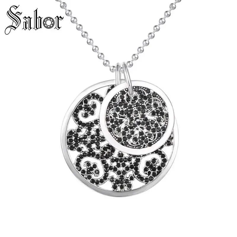 Неоготический стиль серебряный цвет черный CZ ажурный Arabesque садовое Брендовое