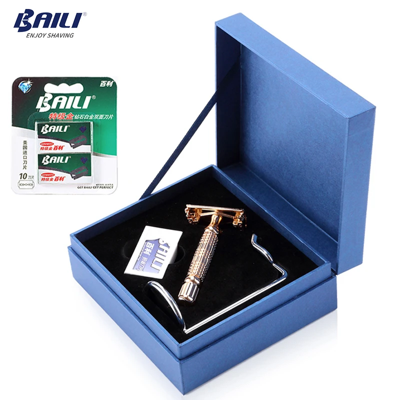 BAILI двойное лезвие для парикмахерской из цинкового сплава с открытой головкой