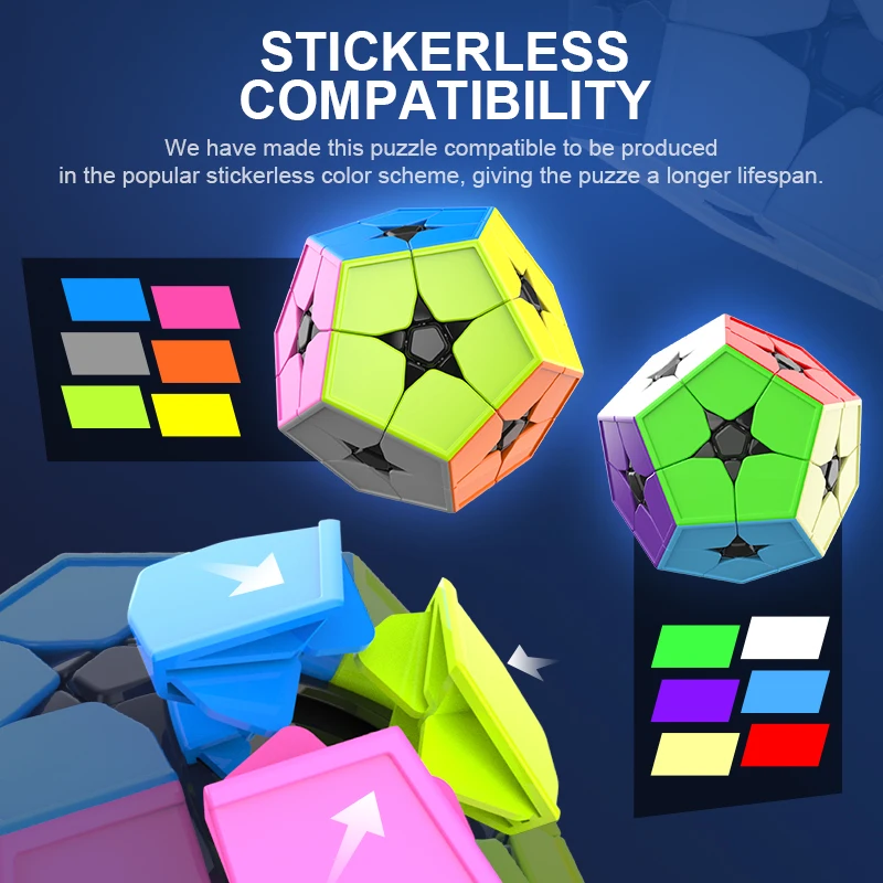MoYu Cubing Class Meilong 2x2X2 Megaminxeds волшебный кубик без наклеек профессиональная мини