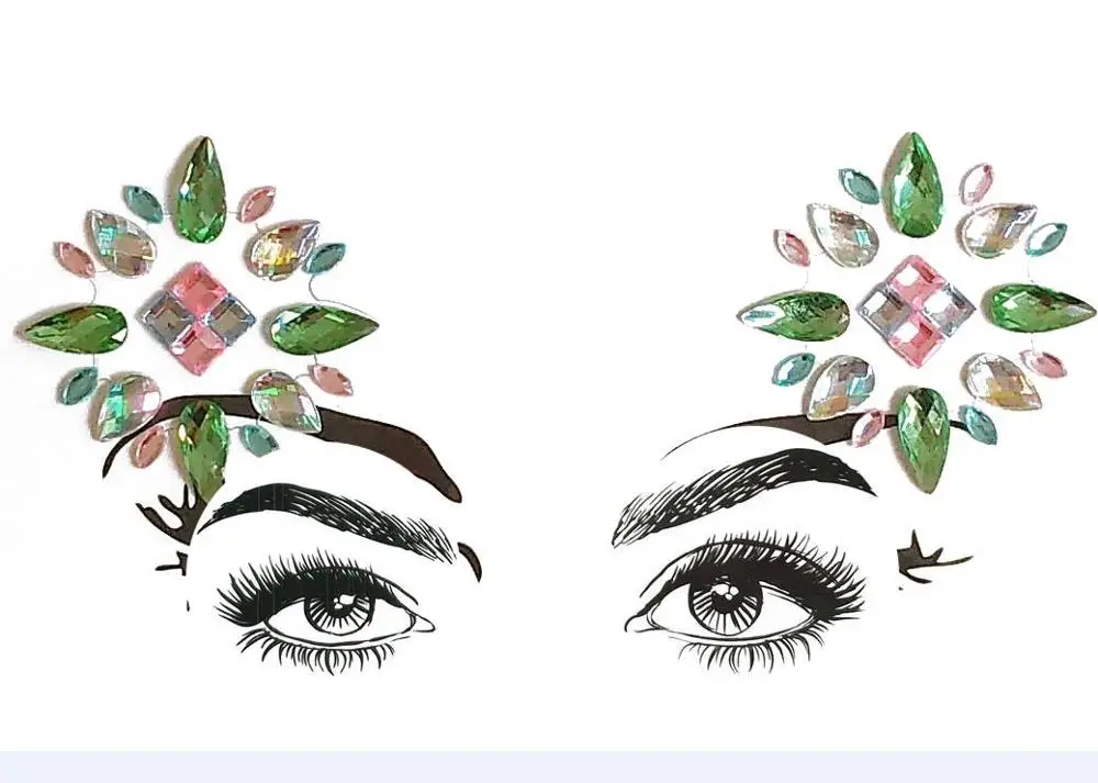 Акриловая полимерная мозаика, наклейка Bindi ручной работы в богемном и этническом стиле, украшение для лица и глаз, украшение на лоб, наклейка - Цвет: 36
