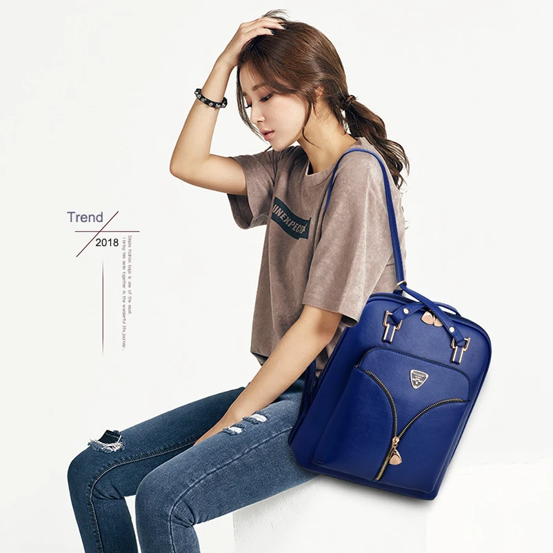 Женский кожаный рюкзак Nevenka черный мини для путешествий с защитой от кражи