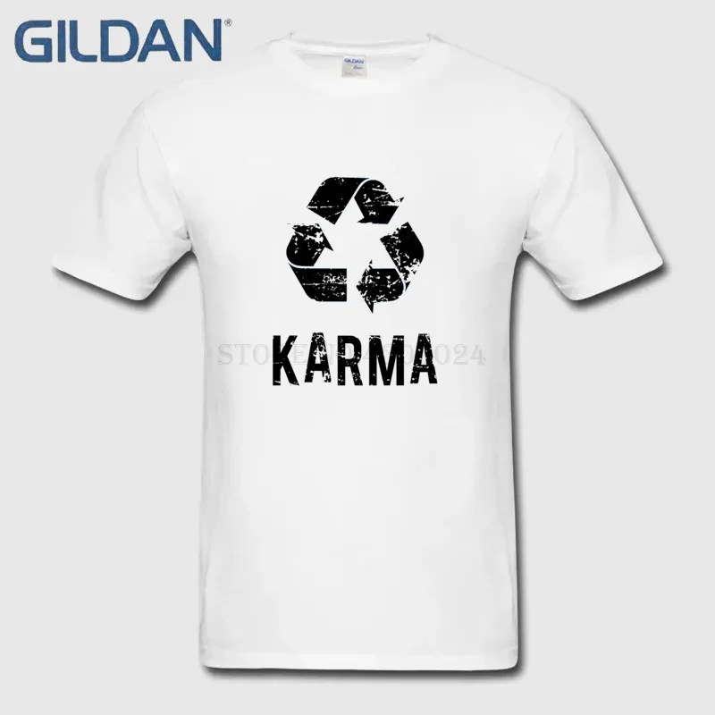 Личность Camisa Karma возвращается стильный серый футболка Для мужчин короткий рукав