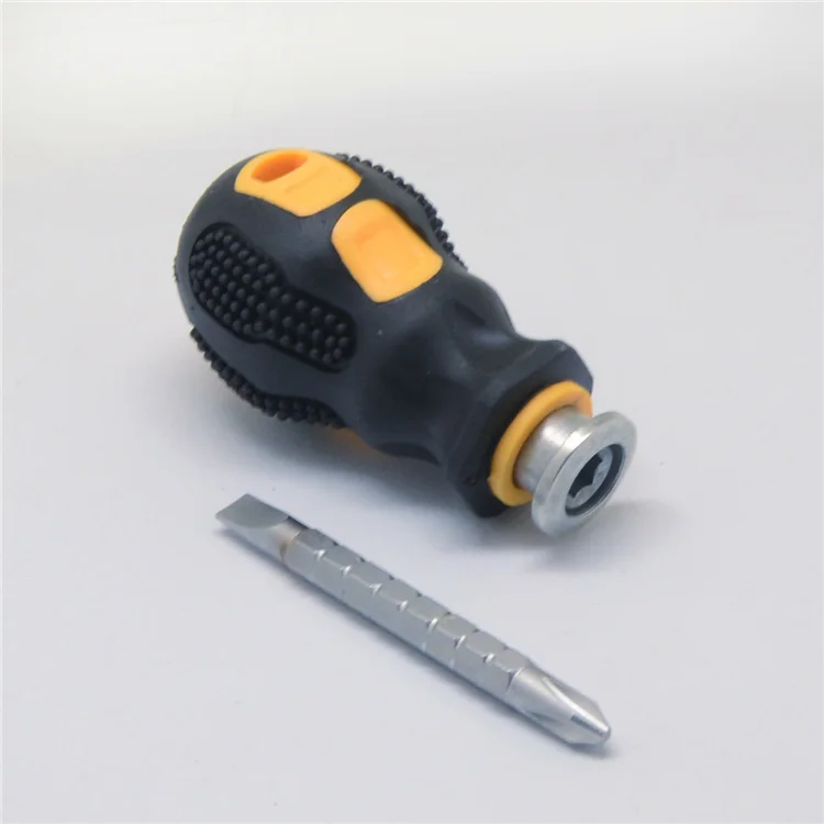 length adjustable Мини отвертка с прорезями Phillips двухсторонняя CRV Matnetic телескопическая отвертка крестовая плоская короткая домашняя ремонт ручные инструменты - Цвет: length adjustable