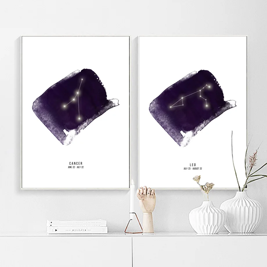 Зодиак Лев весы Телец Близнецы Водолей настенная Картина на холсте