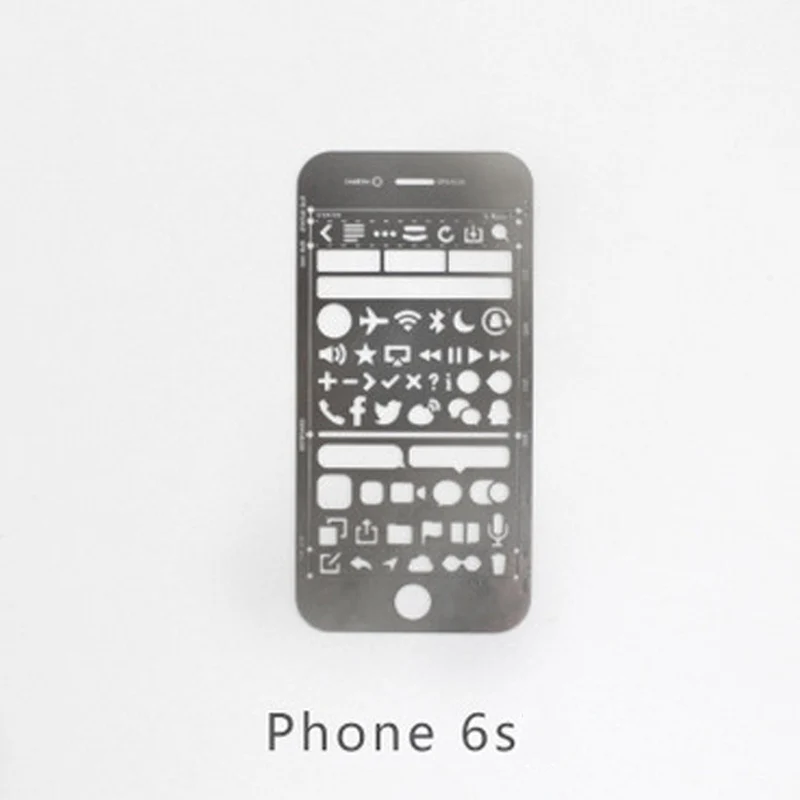 small phone Металлическая полая линейка, многофункциональные шаблоны, трафарет для письма, рельефное тиснение для скрапбукинга, нержавеющая сталь, DIY шаблон, трафарет для письма - Цвет: small phone