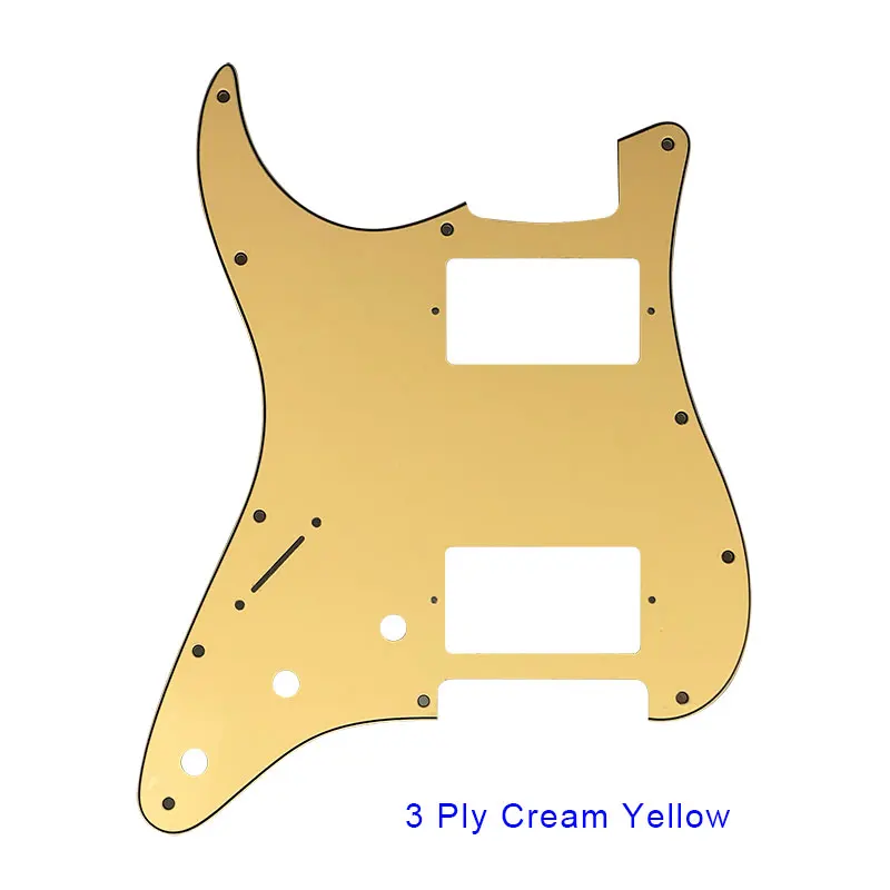 3 ply cream yellow Pleroo аксессуары для гитары pickguards 11 отверстий для левшей США/Мексика стандарт ST HH гитара Stratocaster с PAF Humbucker - Цвет: 3 ply cream yellow