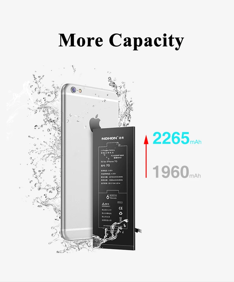 Nohon 2265 мАч батарея для Apple iPhone 7 7G iPhone7 i Phone 7 батареи Замена телефона литий-полимерная батарея+ инструменты для iPhone 7