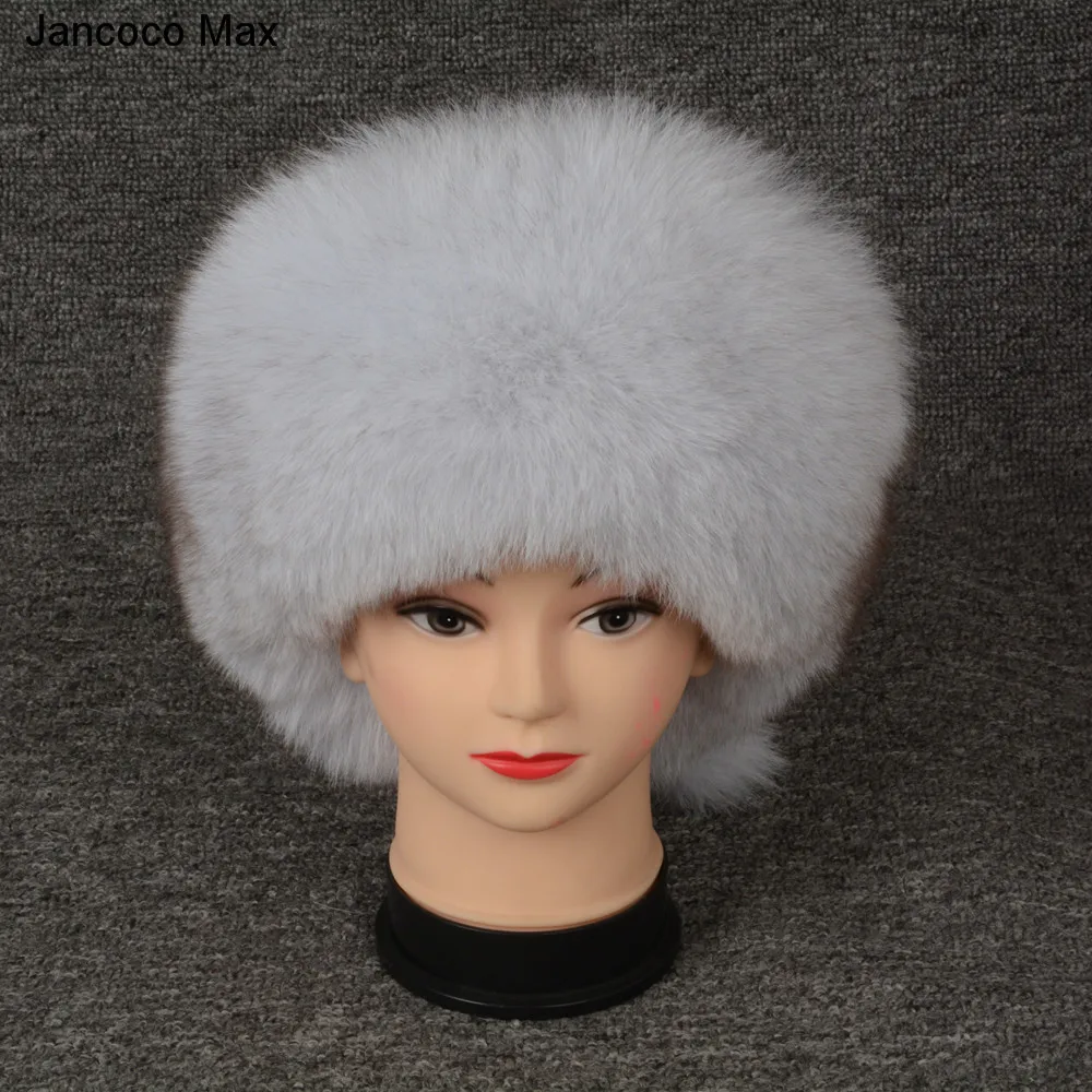 Jancoco Max натуральным лисьим мехом меховые шапки-бомберы зимние Для женщин теплые высокое качество модные бейсболки новое поступление S7148