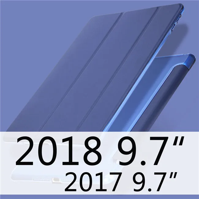 Dark blue 2018 Для iPad чехол 9,7 Air 2 Funda ультра тонкий из искусственной кожи PC жесткий чехол-подставка для iPad 6-го Поколения iPad Air 2 Air 1 чехол - Цвет: Dark blue 2018