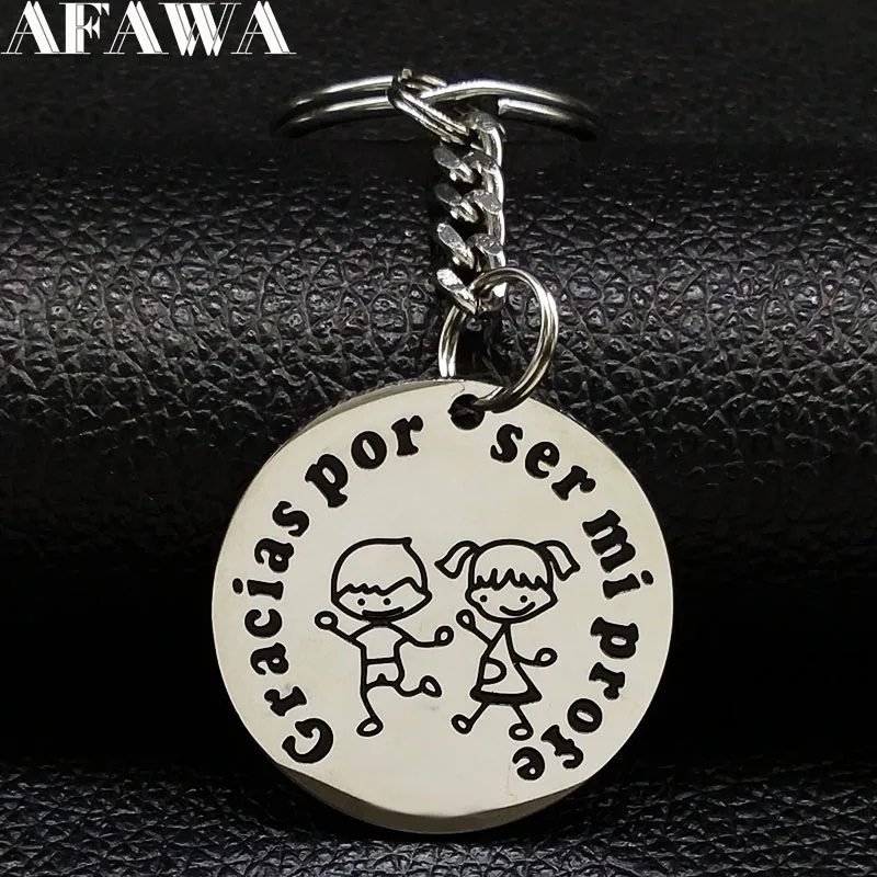 

Gracias Por Ser Mi Profe Stainless Steel Pendant for Key Women Teacher Keyring Jewelry regalos para profesora K720S01