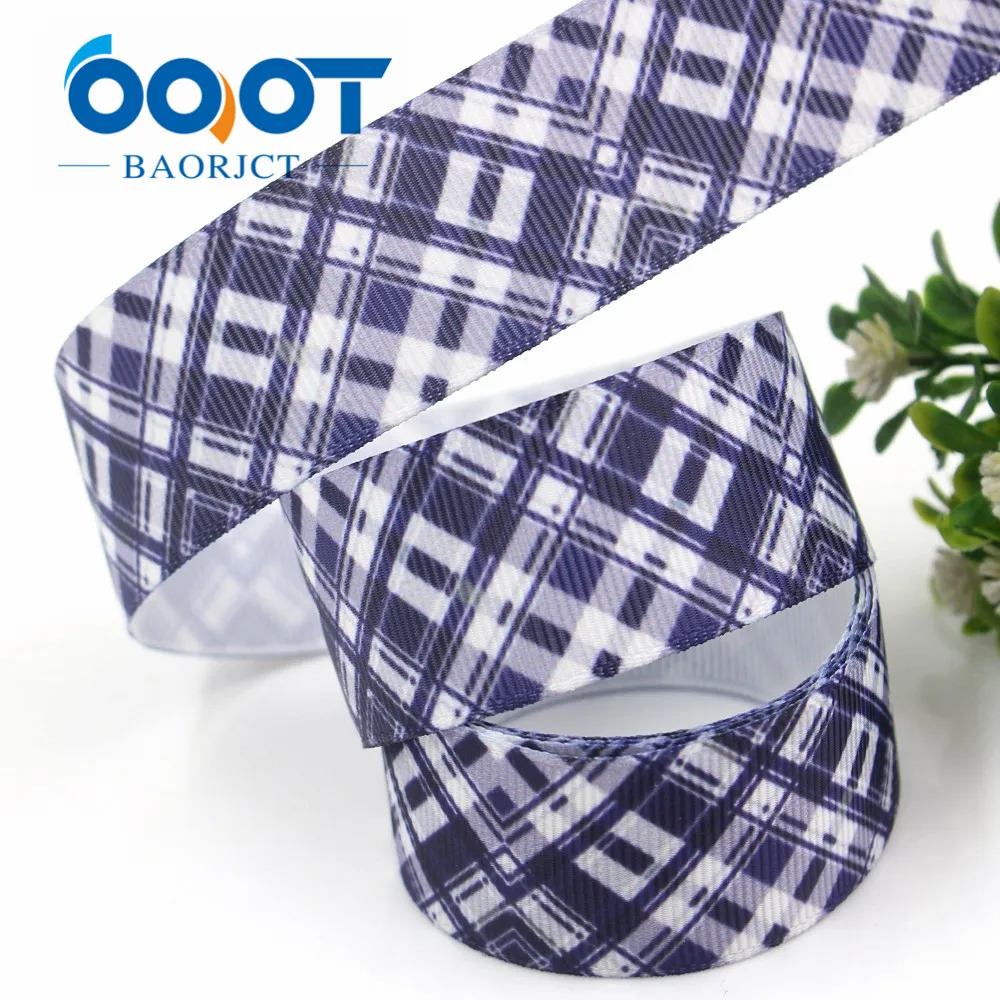 

OOOT BAORJCT I-19427-1124,25mm 10yards geometric Ribbons Thermal transfer Printed grosgrain Gift wrapping DIY handmade materials