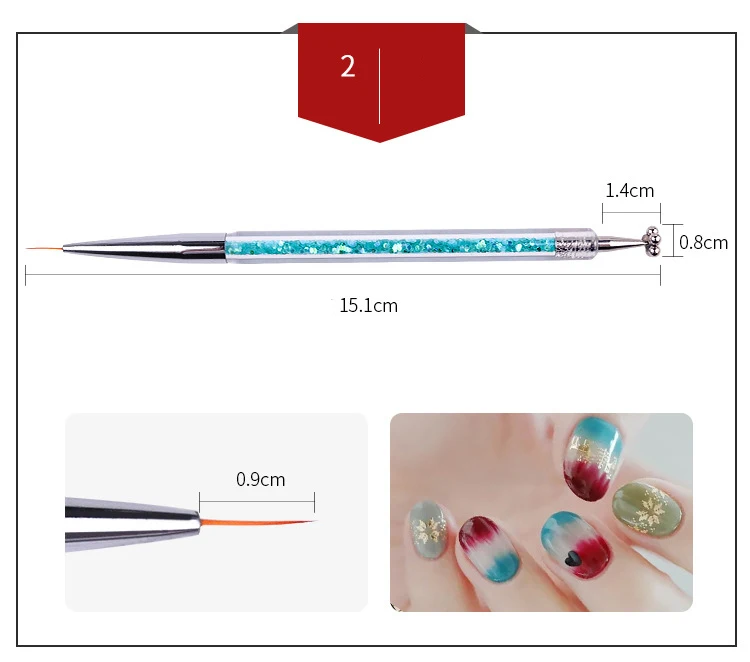 Двухдиапазонный Wi-конец 2 Way Nail Art Кисти линии магнитная палочка для ногтей кисть для "сделай сам" из 3D Магнитный кошки глаза УФ-гель для ногтей Кисть Акриловая инструмент - Цвет: 2
