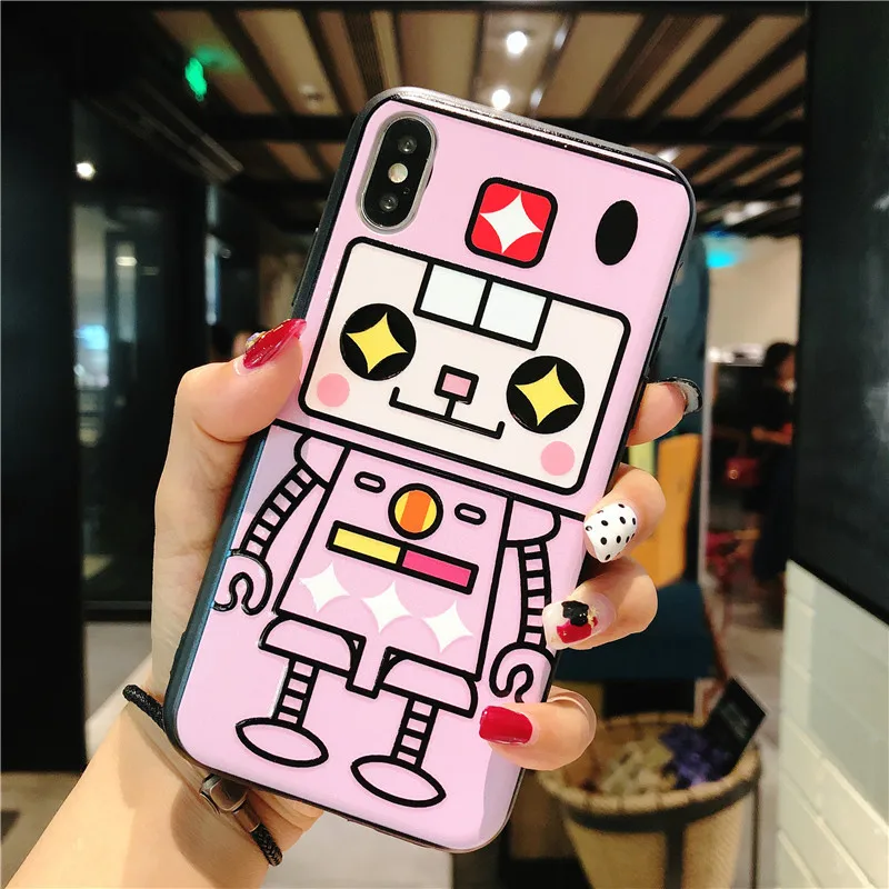 Cute Cartoon Embossment Soft TPU Case For iPhone X 6 6S 7 8 Plus Cover Ultra-thin PC Shell | Мобильные телефоны и