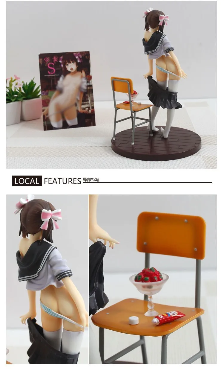 Японского аниме Native клубника Minifigure Обнаженная смолы сексуальная девушка ПВХ