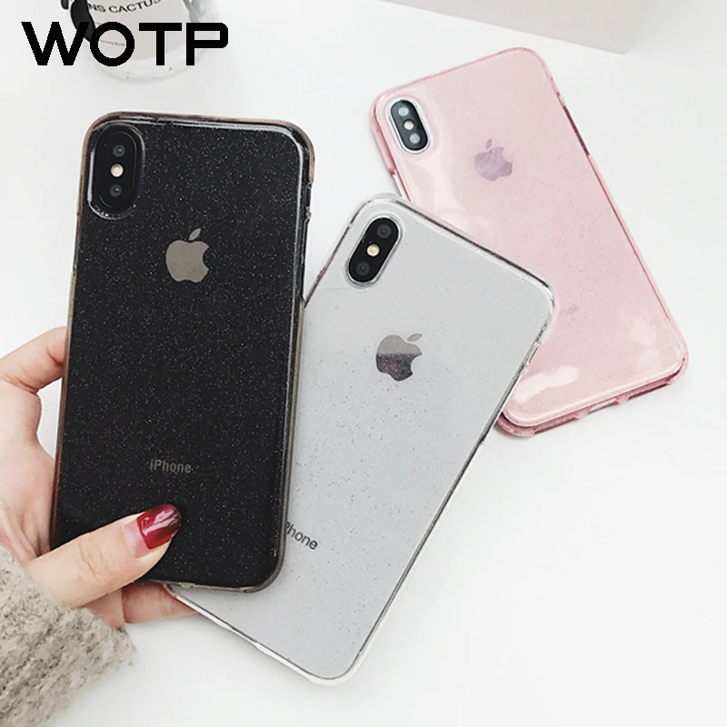 Роскошный блестящий прозрачный мягкий чехол для телефона из ТПУ iPhone XS Max X XR 6 6S 7 8