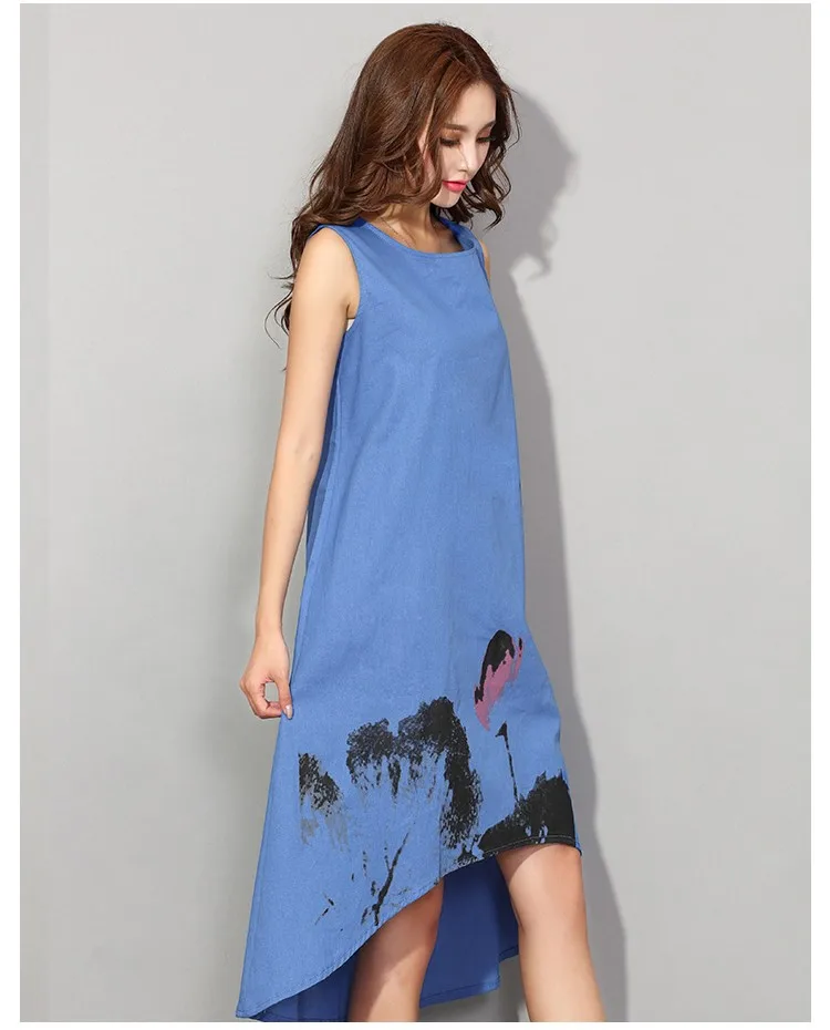 Женские летние платья 2017 весеннее длинное винтажное платье с круглым вырезом и