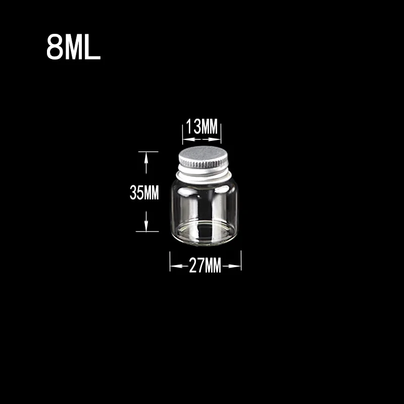 8ml-aluminium Cap 8 мл 15 мл 20 мл 25 мл стеклянные бутылки из алюминия на шарнирах крышка банки Декор бутылки свадебный подарок конфетный таблеточный контейнер для чая, 12 шт - Цвет: 8ml-aluminium Cap