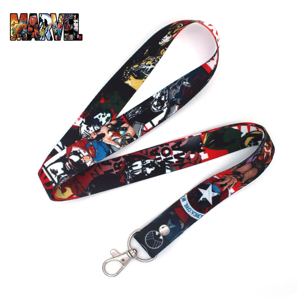 Marvel The Avengers Super man узор телефон веревка ремень цепь Шарм Лариат шнурок для ключей